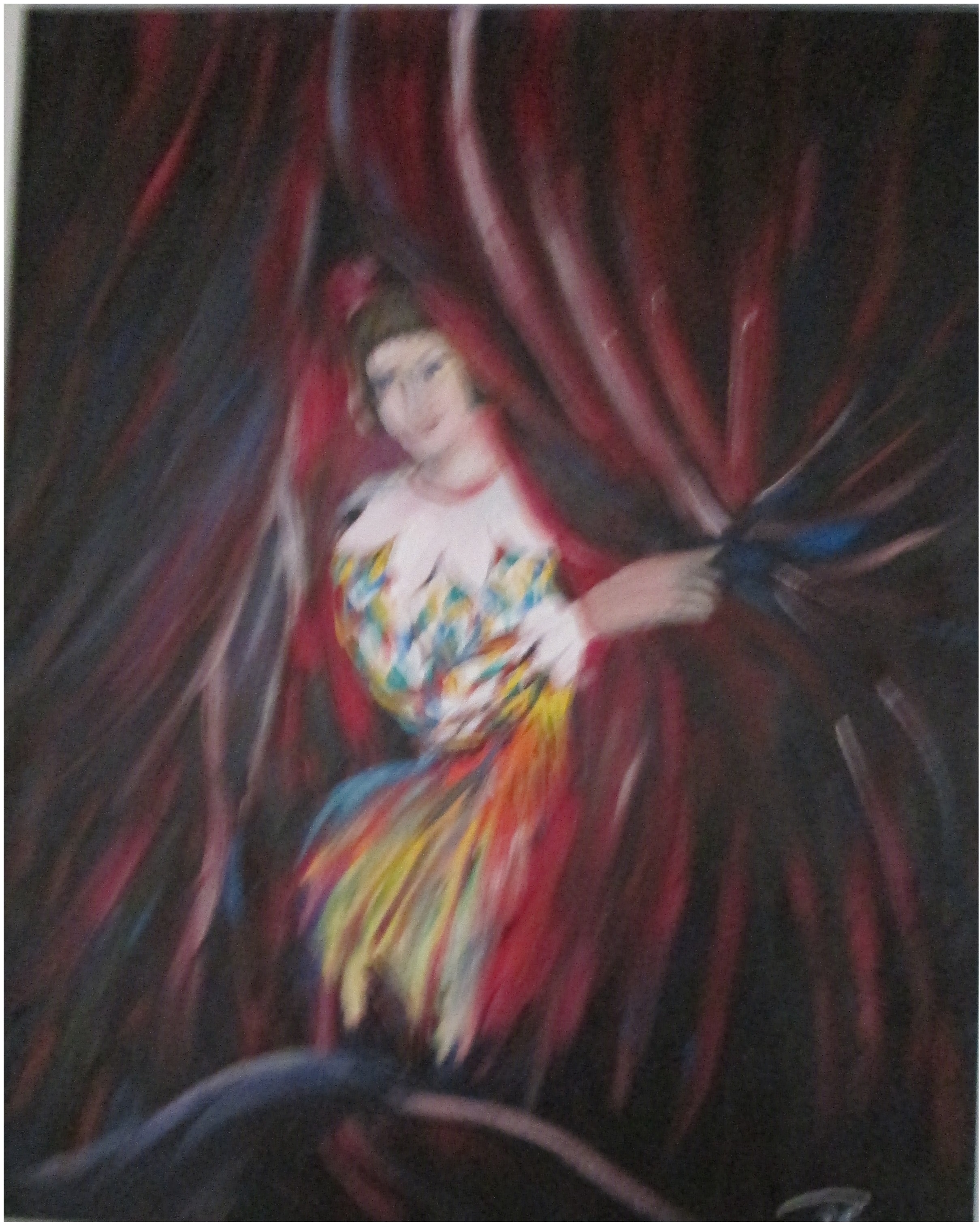 מבעד למסך שמן על בד